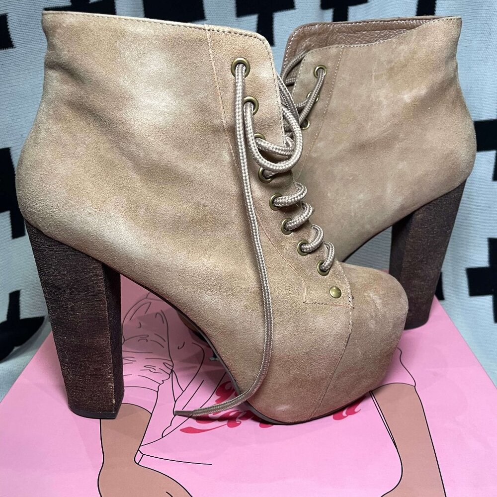 Jeffrey Campbell Lita Boot - Taupe Suede Size 6.5